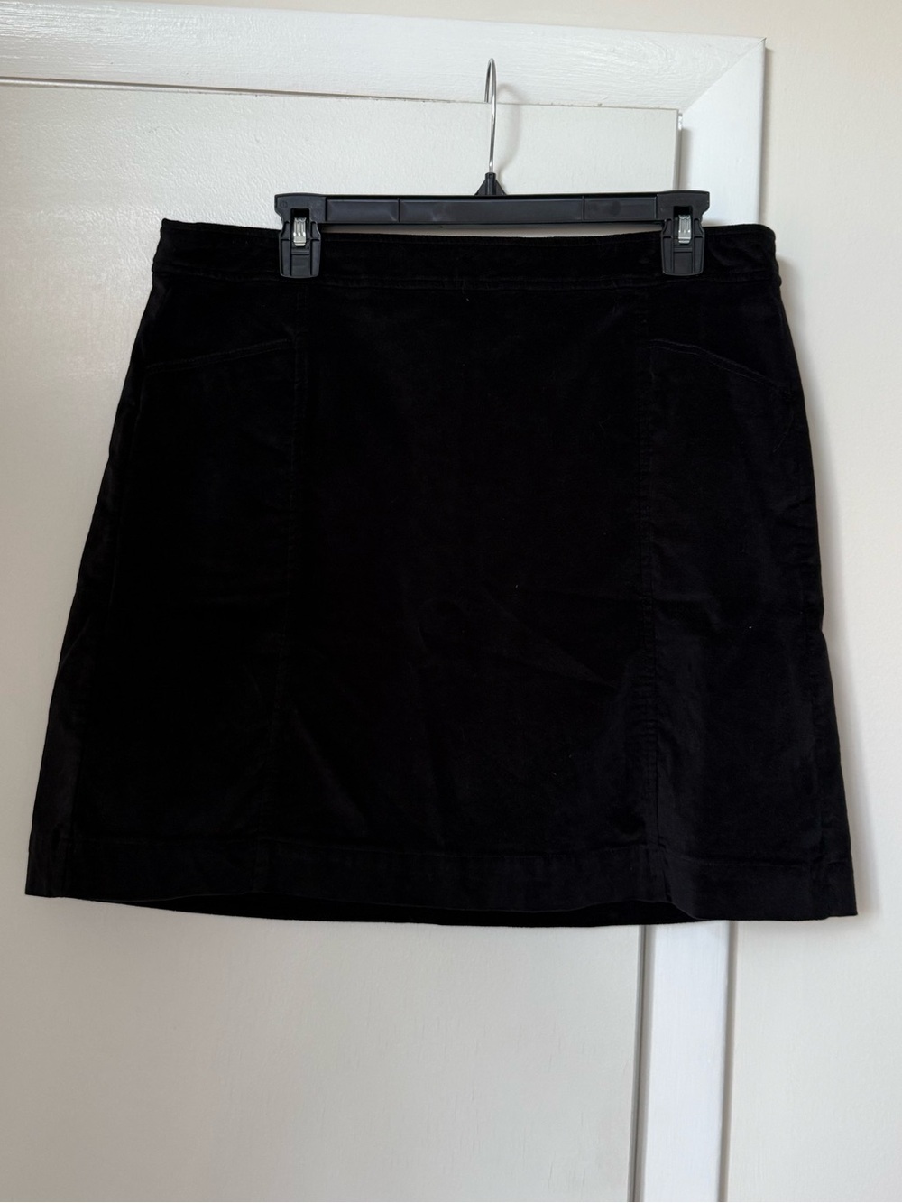 LOFT Black Corduroy Mini A-Line Skirt